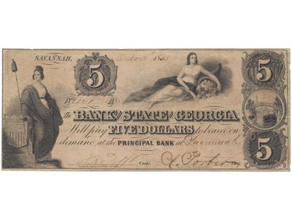 USA - Georgia, 5 Dollar 1855