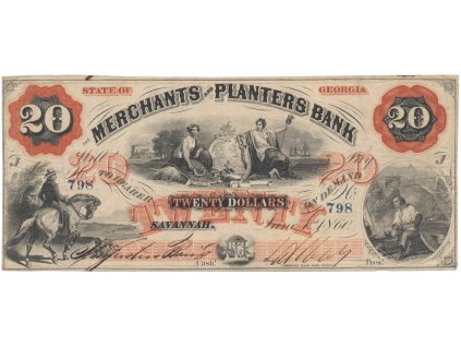 USA - Georgia, 20 Dollar 1860