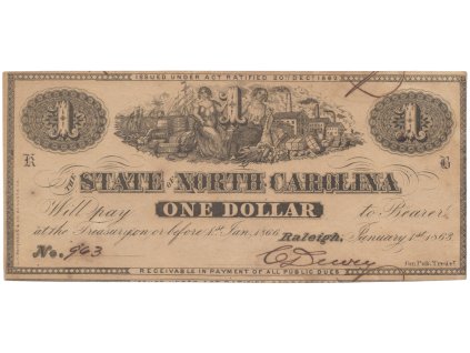USA - N. Carolina, 1 Dollar 1863