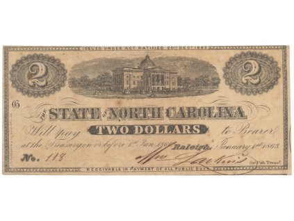 USA - N. Carolina, 2 Dollar 1863