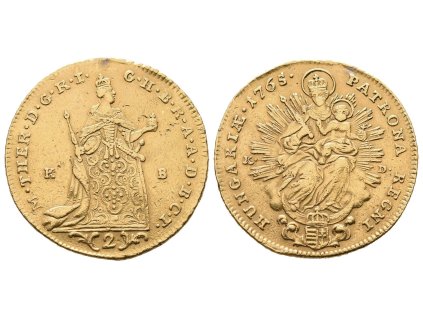 Marie Terezie, 2 Dukát 1765 KB, Kremnica