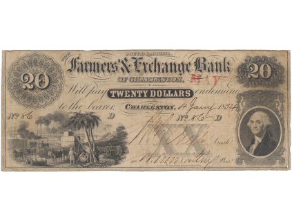 USA - Jižní Karolína, 20 Dollar 1854
