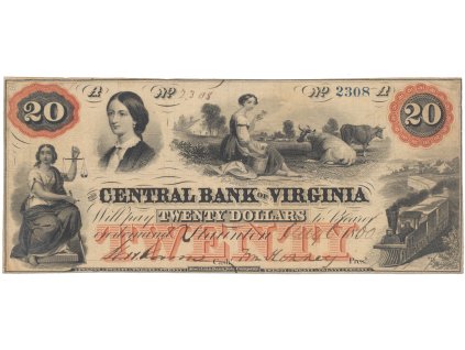 USA - Virginie, 20 Dollar 1860