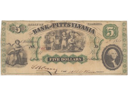 USA - Virginie, 5 Dollar 1861