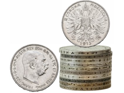 Soubor 2 Korun 1912 a 1913, 10 ks