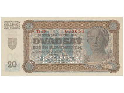 20 Koruna 1942, série Ti 30, Hej.53a2.S2