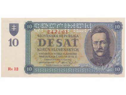 10 Koruna 1943, série Rv 12, Hej.54a2.S1