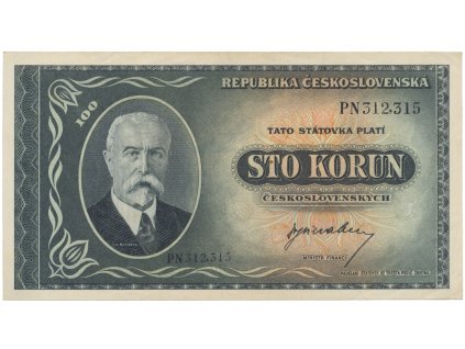 100 Koruna b.d. (1945), série MH, PN, PS, Hej.74a