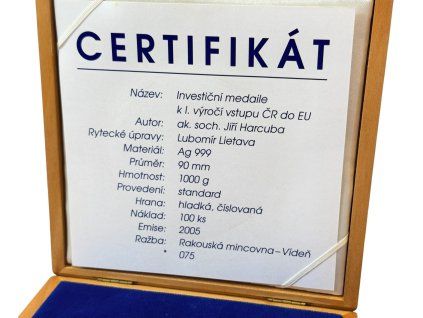 Harcuba Jiří - 1. výročí vstupu do EU