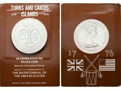 Ostrovy Turks a Caicos, 20 Crowns 1976 - USA