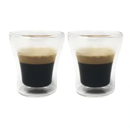 2x 80ml thermal glass cups miki