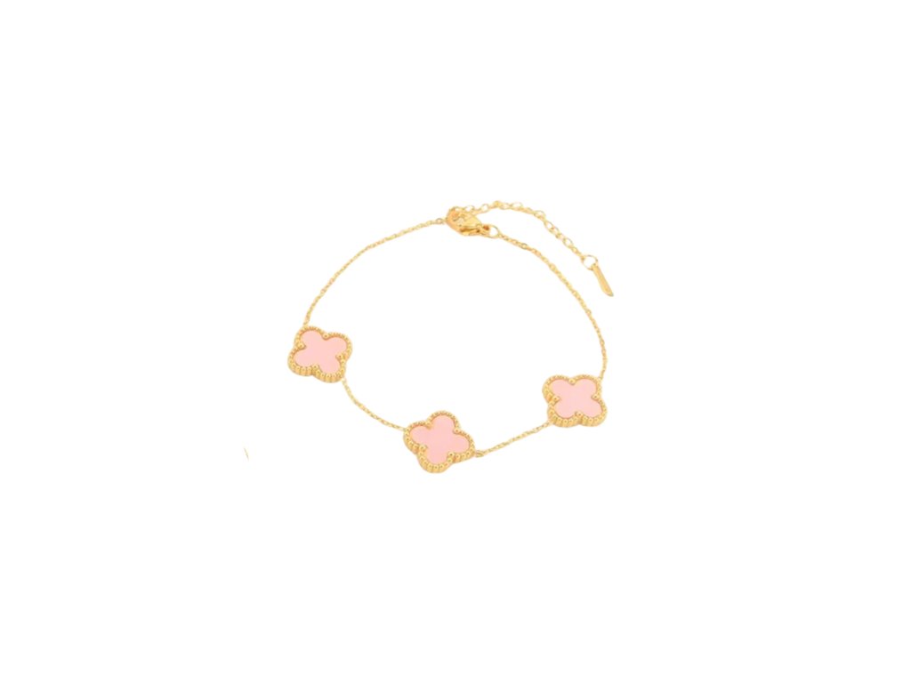 Pozlátený náramok CLOVER BASIC - VIAC FARIEB (Farba biela)