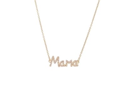 Mama Letter Titanium Steel Plating Rhinestones Necklace.webp