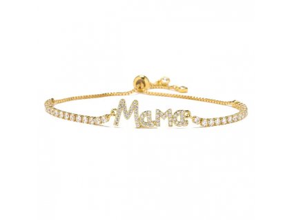 Fashion MAMA Letter Copper Zircon Bracelets