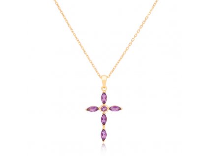 360 3 strieborny pozlateny nahrdelnik norma amethyst