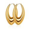 Fashion Solid Color Stainless Steel Plating Earrings 1 Pair (1)