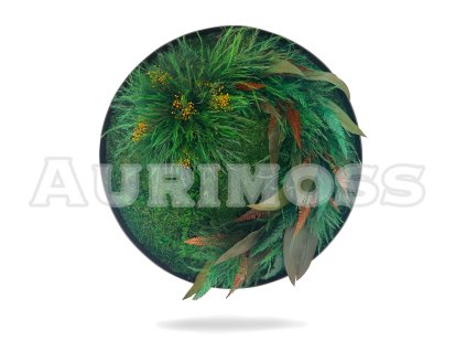 Kör alakú mohakép lapos mohával és növényekkel - Az élet köre