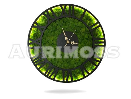 Machové hodiny Zelená Večnosť s LED podsvietením