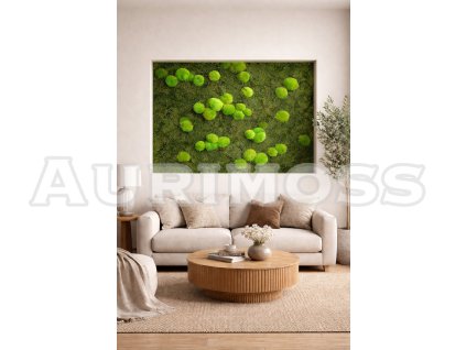 Panel aus Kugelmoos und Flachmoos