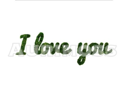 Machový nápis s LED podsvietením – I Love You