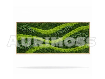 Machový hranatý obraz s mixom machov – Lesné vlnobitie