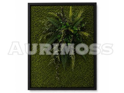 Machový hranatý obraz s rastlinami – Forest Bloom