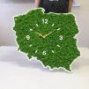 Machové hodiny Mapa Poľska zavesené na stene v interiéri – Aurimoss