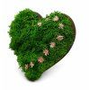 Machový magnet s lišajníkom – Srdiečko nature green bokom