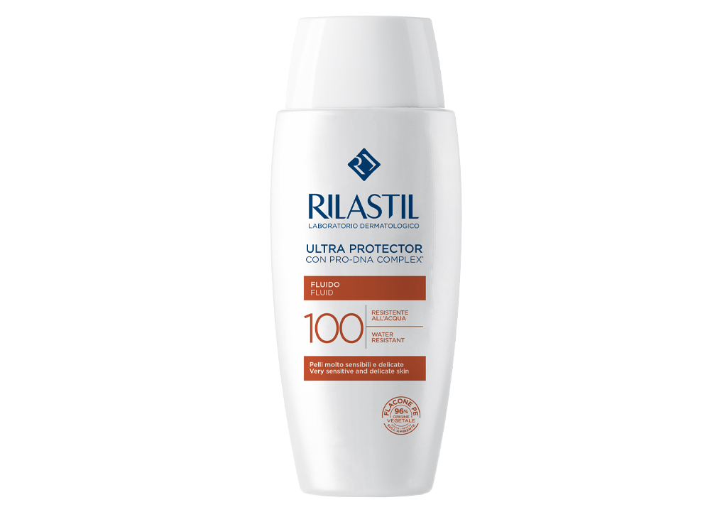 Rilastil Ultra 100-Protector ochranný fluid na obličej a tělo s vysokými UV filtry