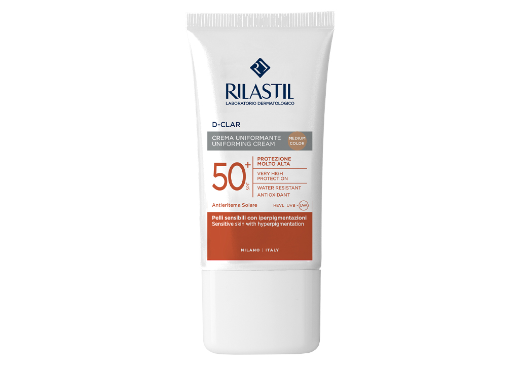 Levně Rilastil D-Clar tónující ochranný krém s vysokými UV filtry Medium Color SPF 50+