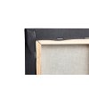 black cotton canvas stretched wooden subframe white background view from back