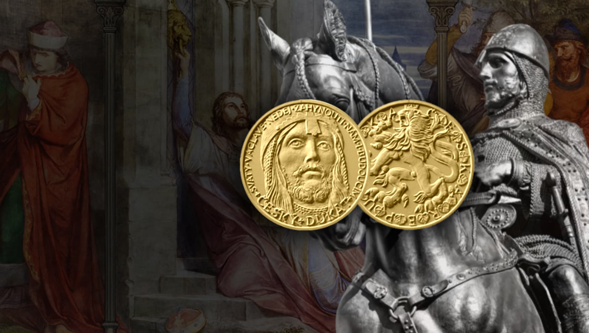 Zlatá obchodná minca ČNB Dukát s motívom sv. Václava