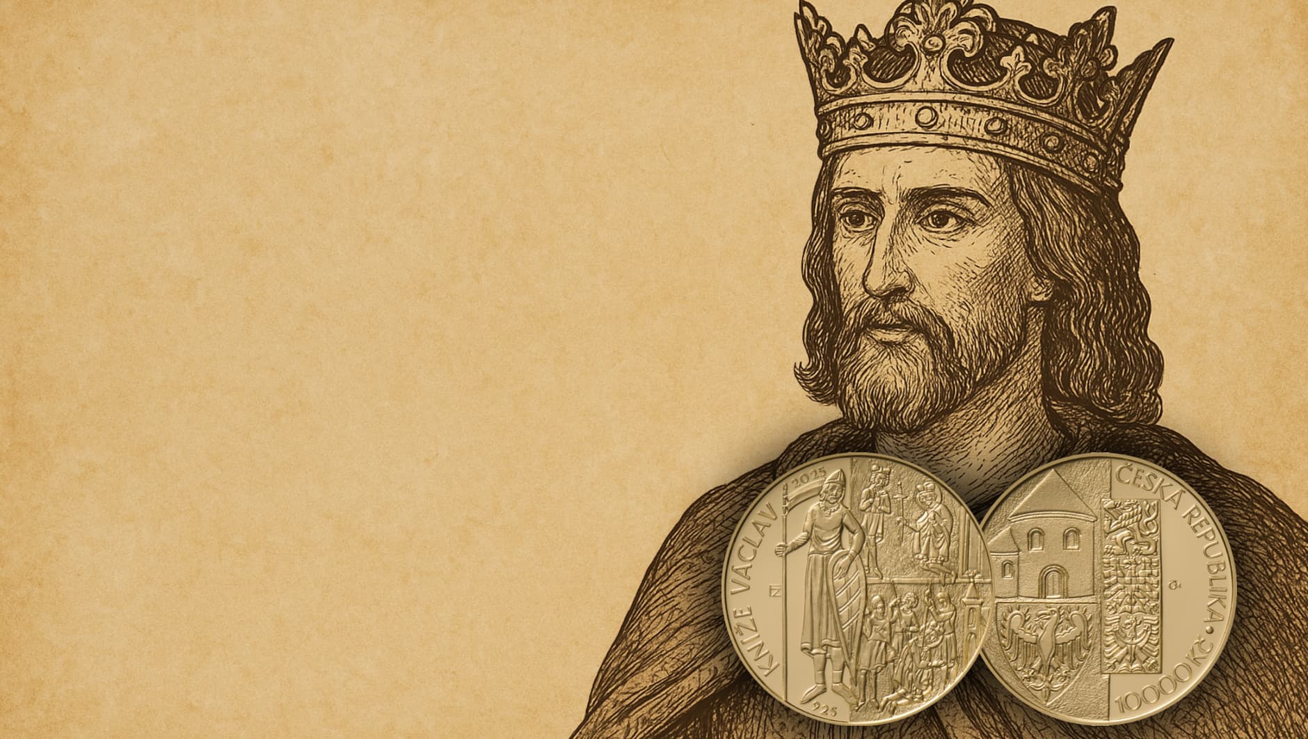 10000 Kč série Mimořádné zlaté mince Začátek vlády sv. Václava