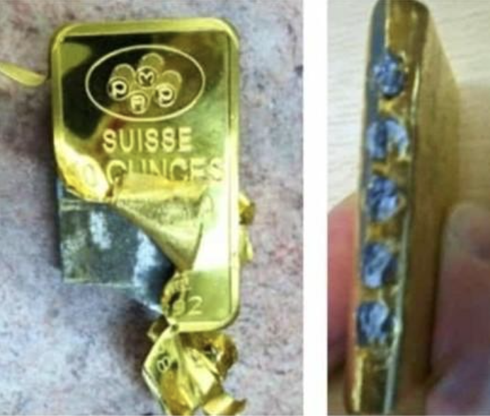 Falzifikát zlatého zliatku s neoriginálnym spracovaním