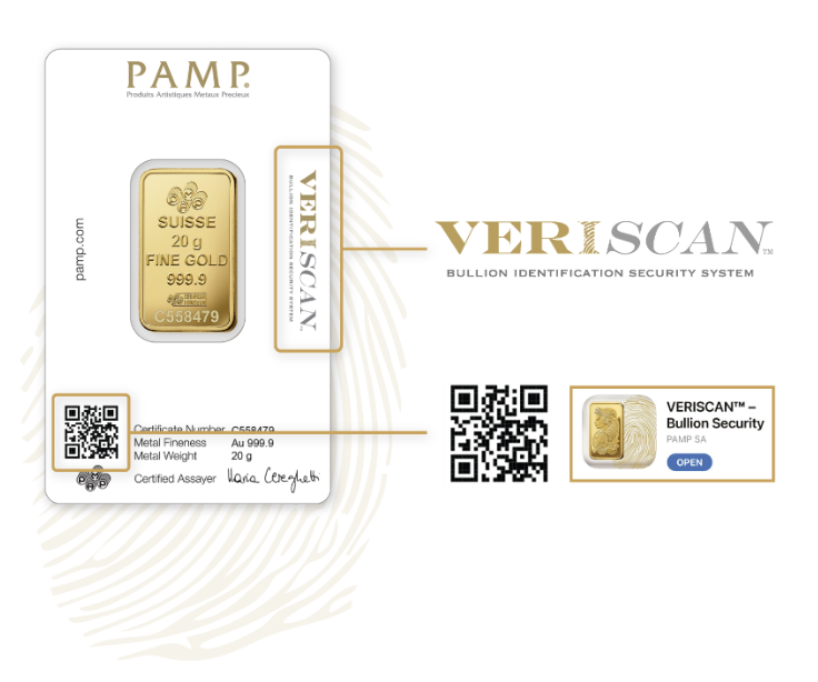 VERISCAN systém na overenie pravosti zlatých zliatkov pomocou QR kódu