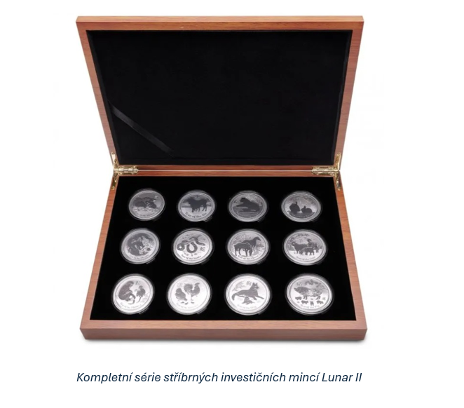 Kompletní série stříbrných investičních mincí Lunar II