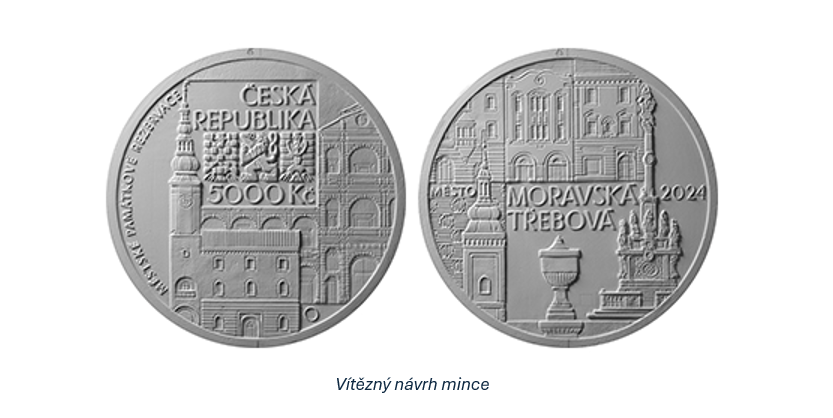 Víťazný návrh mince mesta Moravská Třebová