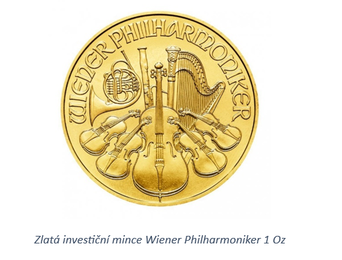 zlatá investiční mince Wiener Philharmoniker 1 Oz