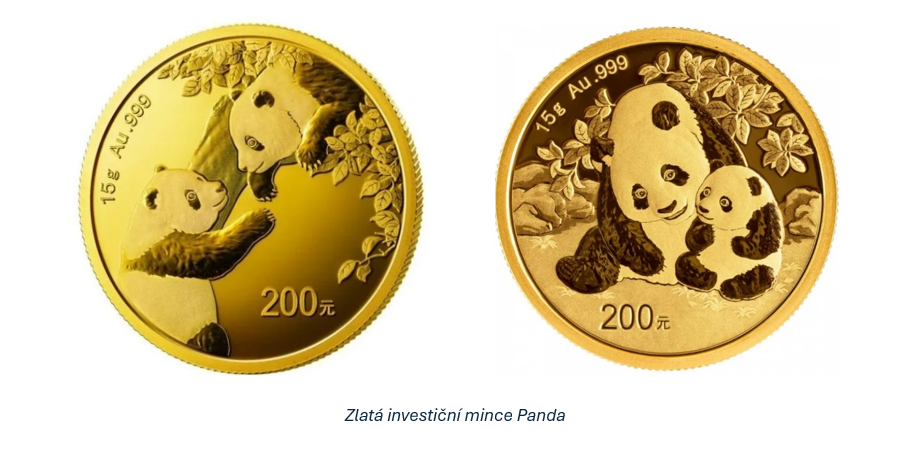 Zlatá investiční mince Panda