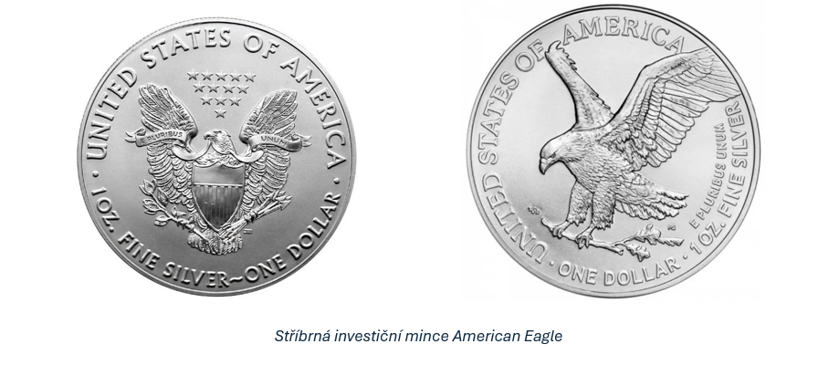 Stříbrná investiční mince American Eagle