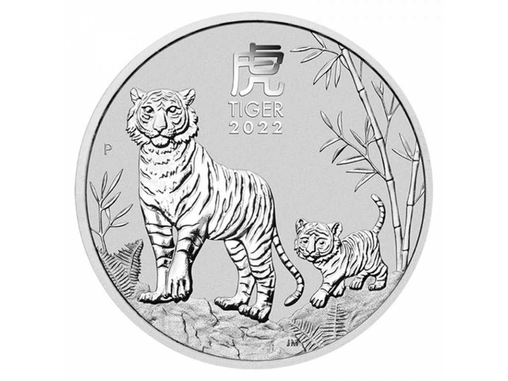 Stříbrná investiční mince Rok Tygra Lunar III 5 Oz 2022