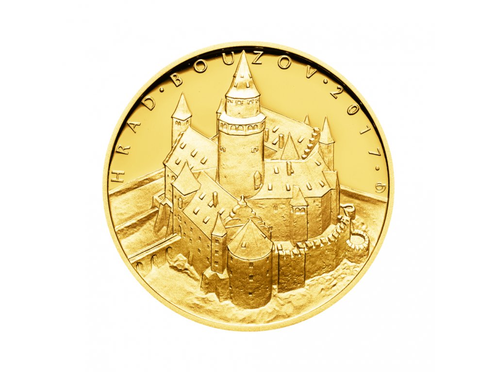 Zlatá mince 5000 Kč Hrad Bouzov 2017 Proof