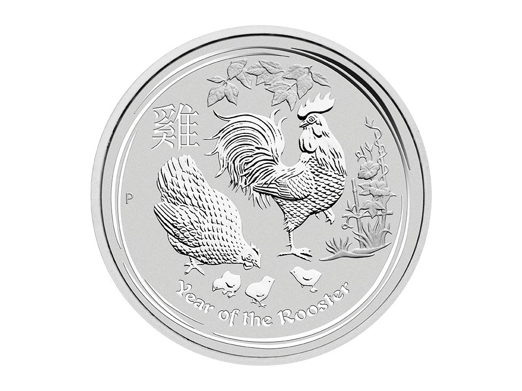 Stříbrná investiční mince Lunární série II 1 Oz Rok Kohouta 2017