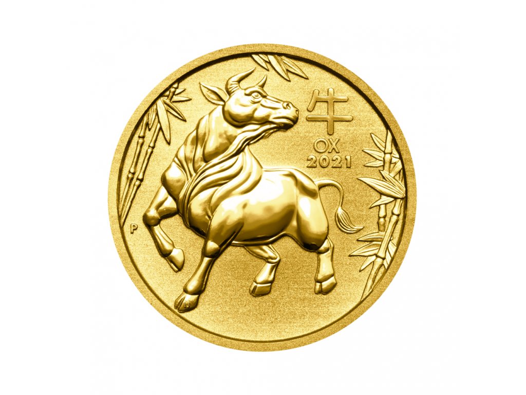 Zlatá investiční mince Rok Buvola Lunar III 1 Oz 2021