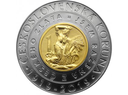 005130 bimetalova mince 2000kc 100 vyroci zavedeni ceskoslovenske koruny 2019 standard 01 det
