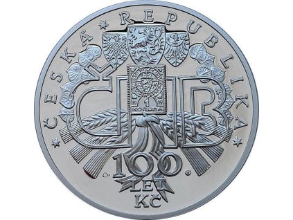 Stříbrná medaile 100 000 000 kč (s motivem zlaté mince) - výročí 100 let Česko-slovenské koruny