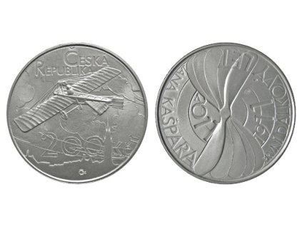 Stříbrná mince 200 Kč k 100. výročí prvního dálkového letu Jana Kašpara 2011 Proof