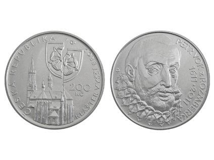 Stříbrná mince 200 Kč k 400 výročí úmrtí Petra Voka z Rožmberka 2011 Proof