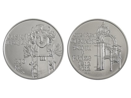 Stříbrná mince 200 Kč k 100. výročí otevření Obecního domu v Praze 2012 Proof