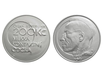Strieborná minca 200 Kč k 100. výročí narození Otty Wichterleho 2013 Proof